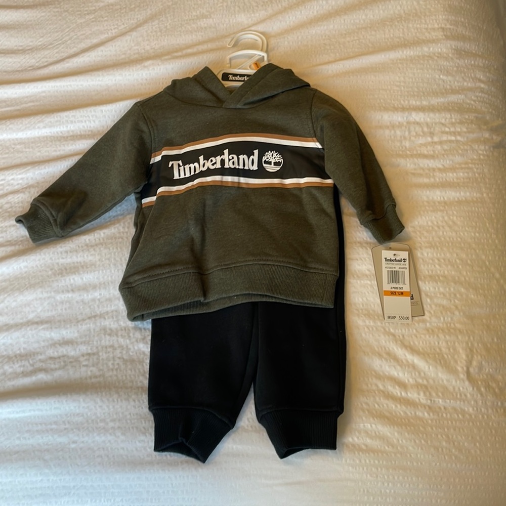Timberland little boys sweatshirt and pants